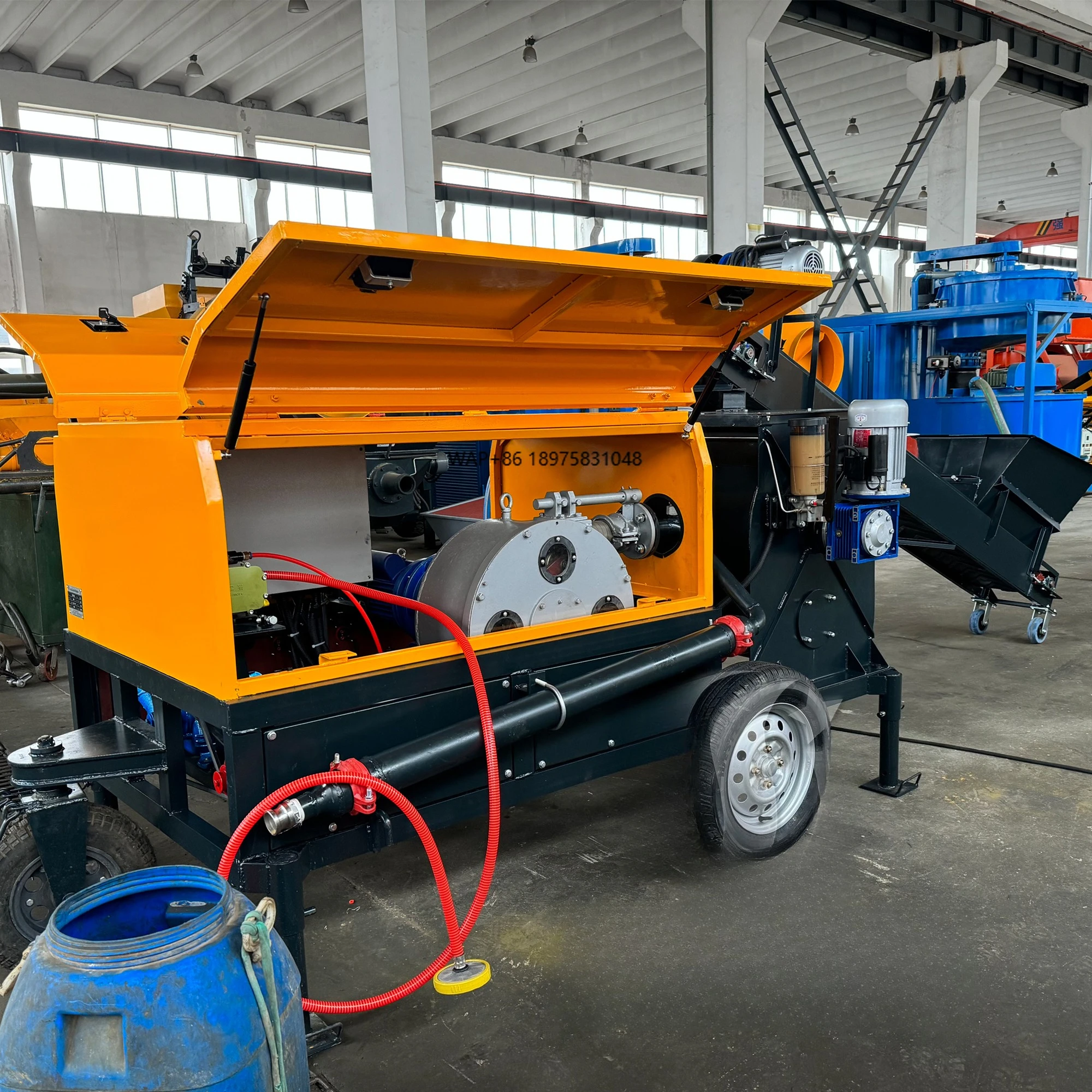 Cement Foam Concrete Mixing Mortar and Plaster Spraying Machine CLC Foam Concrete Block Making Machine with Pump