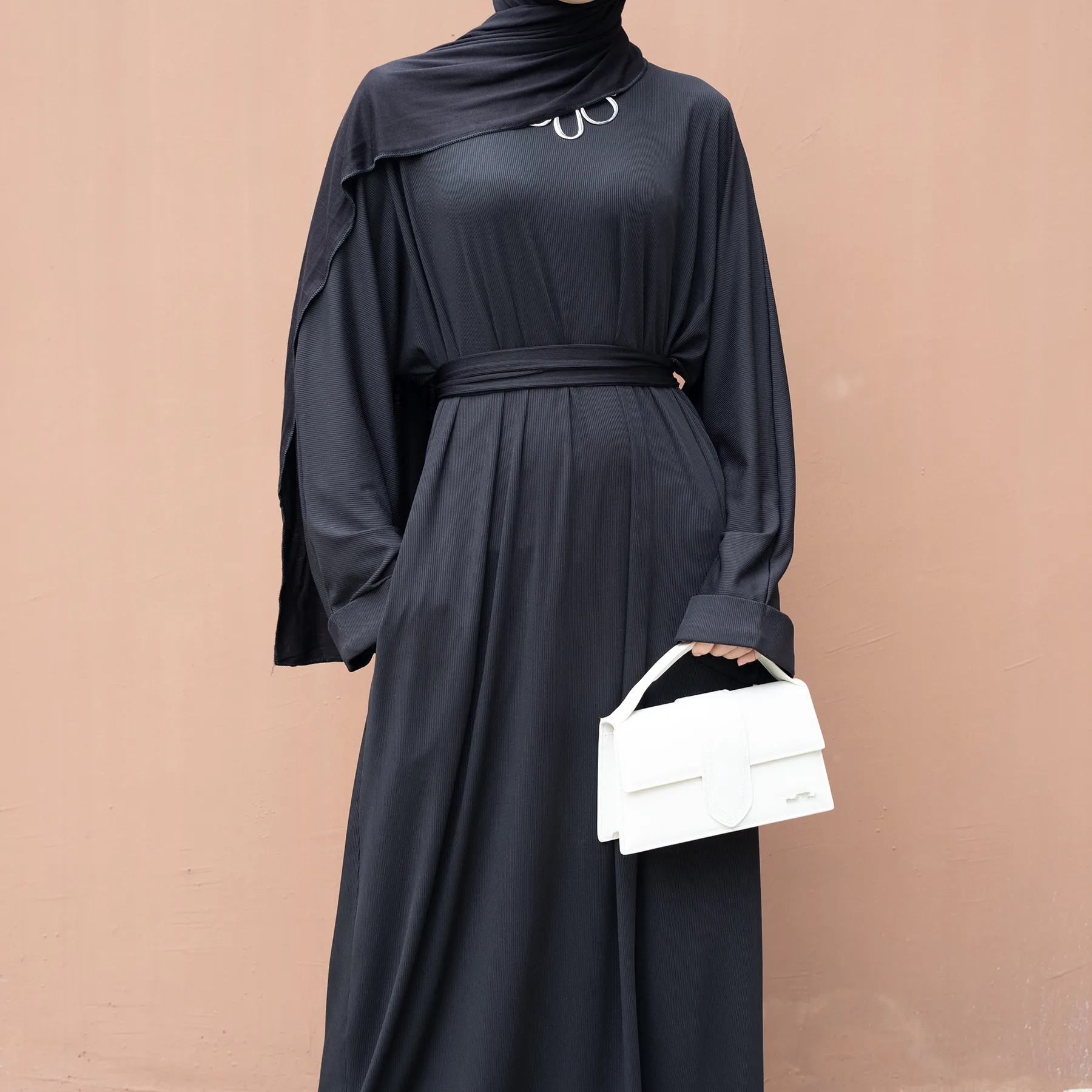 

Autumn Abaya for Women Knitted Casual Islamic Long Dress Robe Muslim Dresses Dubai Turkish Modest Kaftan Ramadan Morocco Caftan