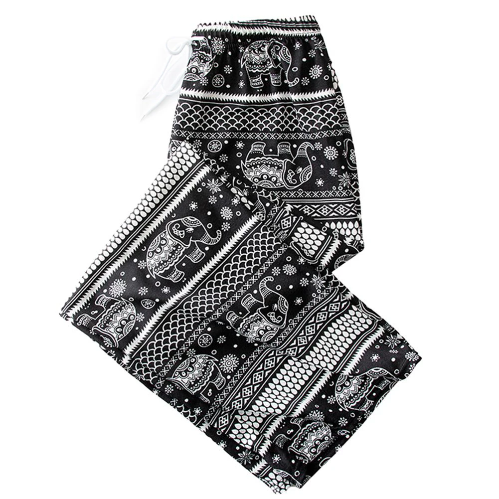 Women Thin Sports Casual Fashion Elephant Printed Pants High Waist Wide Leg Pants Women Clothing Trousers
