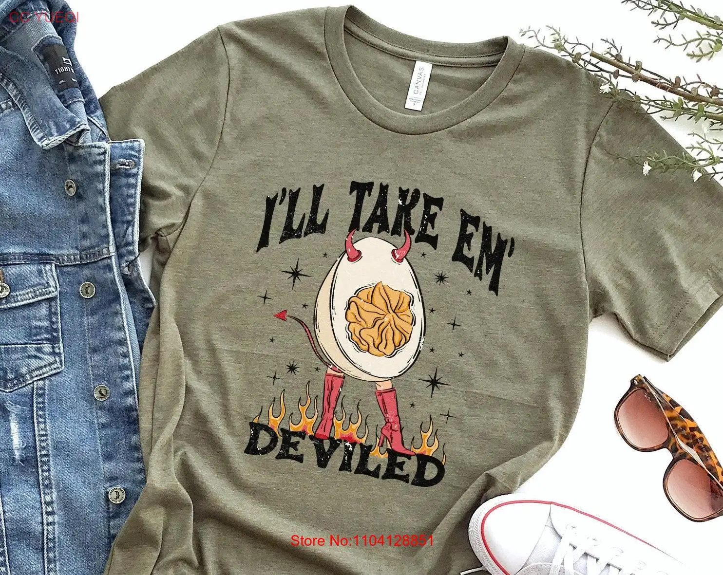 

Deviled Egg T Shirt Funny Food s for Cooks Chef Halloween Costume Party long or short sleeves
