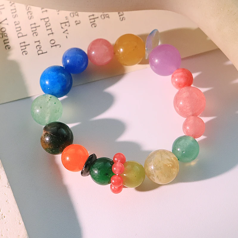 Colorful Multi-Treasure Crystal Bracelet Handmade Design Lucky Bracelet Gift Emotional Accessory GB1284