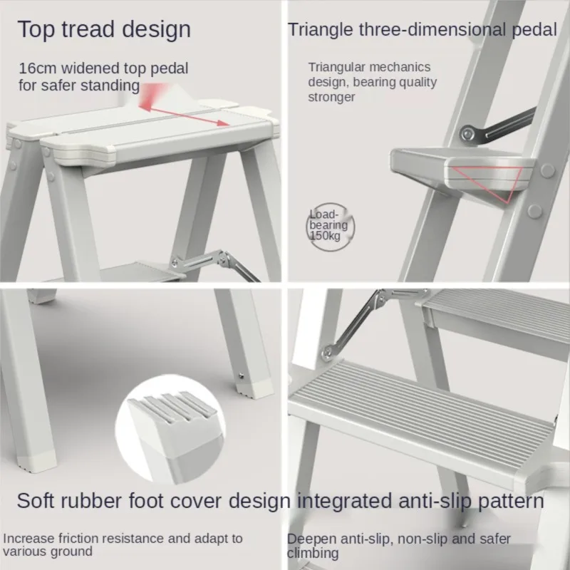 K-star Household Aluminium Alloy Folding Stair Multi-Functional Indoor Stairs Split Head Portable Telescopic Ladder New Hot Sale