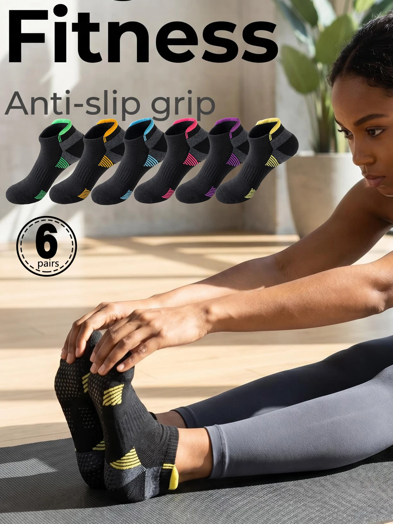 6 Pairs Women's Summer Running Compression Socks Breathable Absorbent Marathon Pressure Net Short Socks Absorbent Towel Bottom