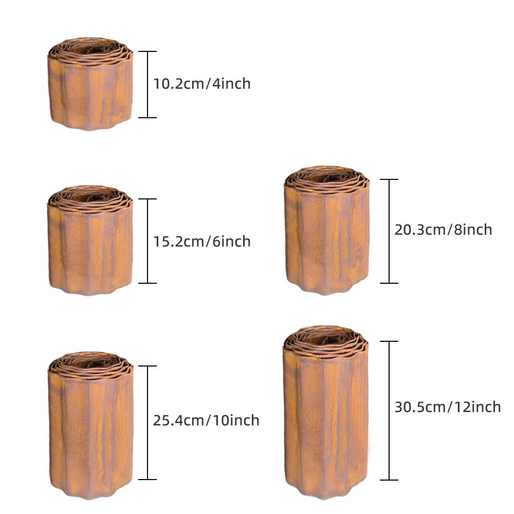 Metal Garden Edging Strips, Flexible Landscape Border for Lawn and Flower Beds, Outdoor Garden Dividers, Decorative Yard Borders