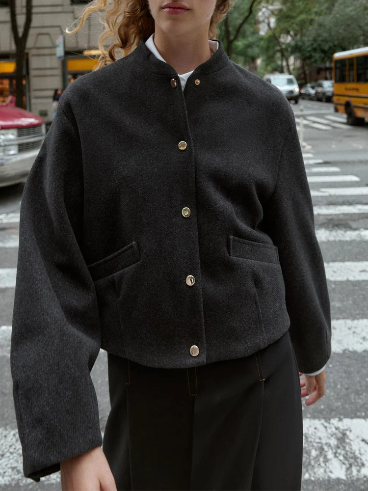 

Европейский и американский стиль, осень 2021, новая женская одежда, темперамент, простая эластичная куртка с подолом, мягкая куртка-пилот