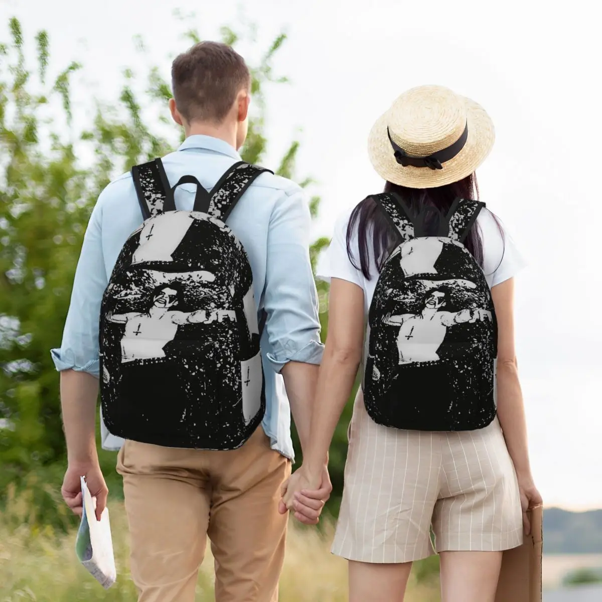 Grausamkeit Music Black Metal Backpack Pria Ransel Tahan Lama Poliester Streetwear Tas Sekolah Menengah Universitas Ransel Kustom