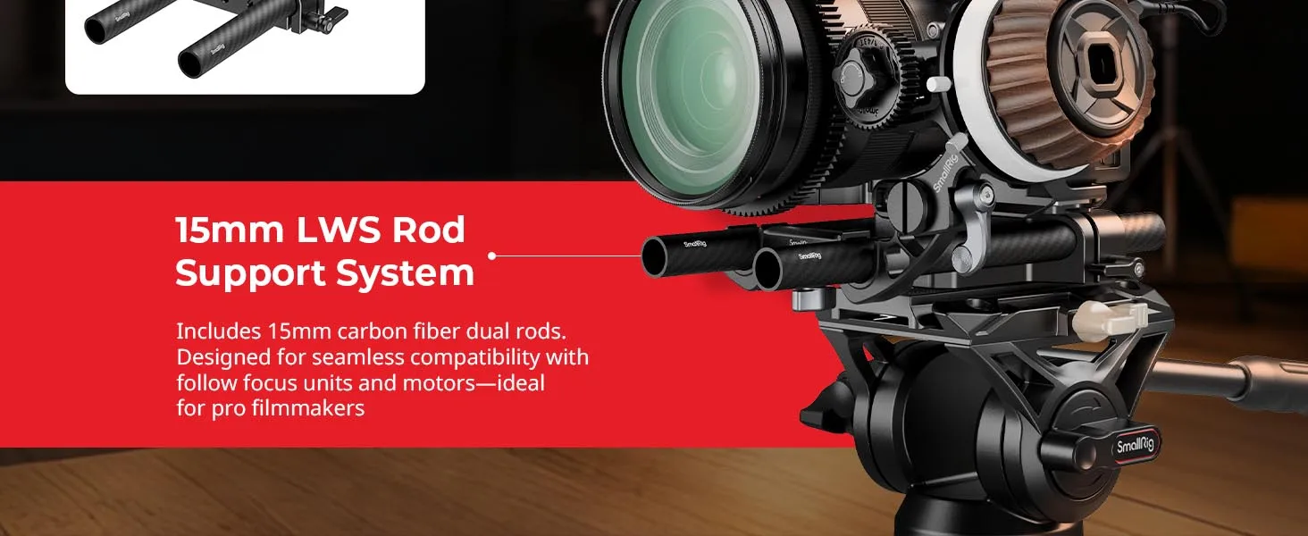 SmallRig Bodenmontageplatte mit Dual-15-mm-Stabklemme für Sony für Canon für Panasonic für Käfige, Mainstream-Kinoskamera -5609 – Detail 2