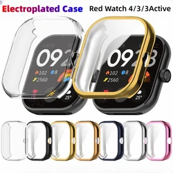 Electroplated TPU Case+Tempered Film For Redmi Watch 4 protective case For Redmi Watch 3 Active Full Screen Protector Cover