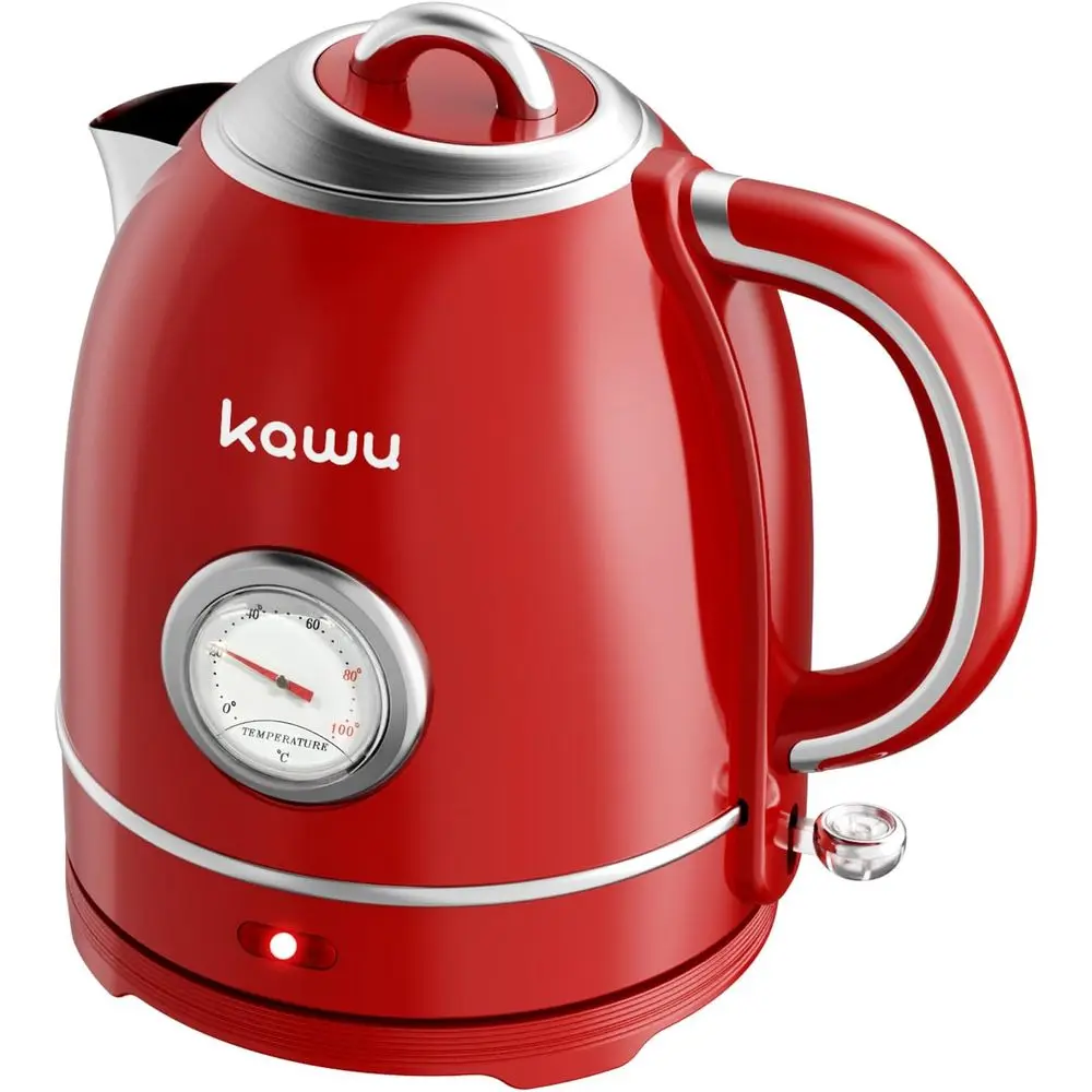 

Чайник-кофеварка ретро-дизайна 1.3 л с автоматическим отключением, 1000 Вт, внутренняя часть из нержавеющей стали, для дома и кухни