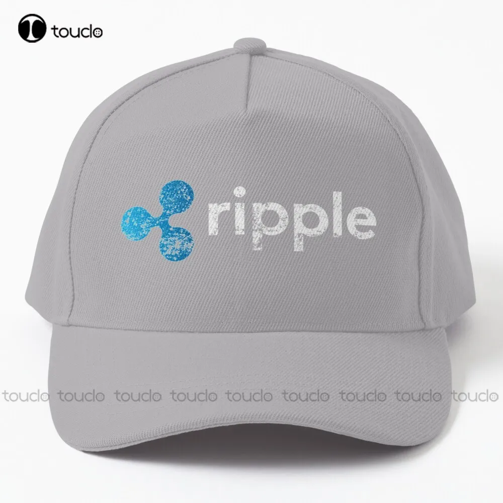 Ripple Logo Crypto Xrp Coin Hodler Fan Baseball Cap Baseball Cap Organizer  Denim Color Street Skateboard Custom Gift Denim Caps