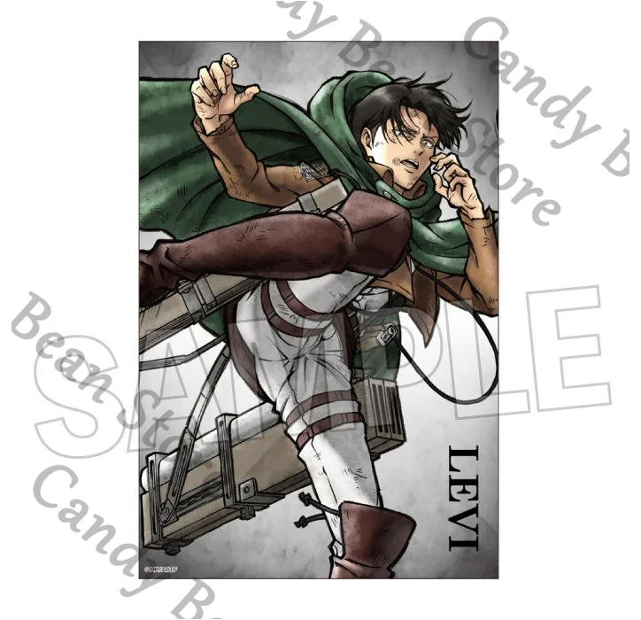 Auténtica figura de Levi Ackerman de la serie de anime «Ataque a los Titanes», para cosplay, con soporte de cartón, ideal como adorno de escritorio o regalo de Navidad.