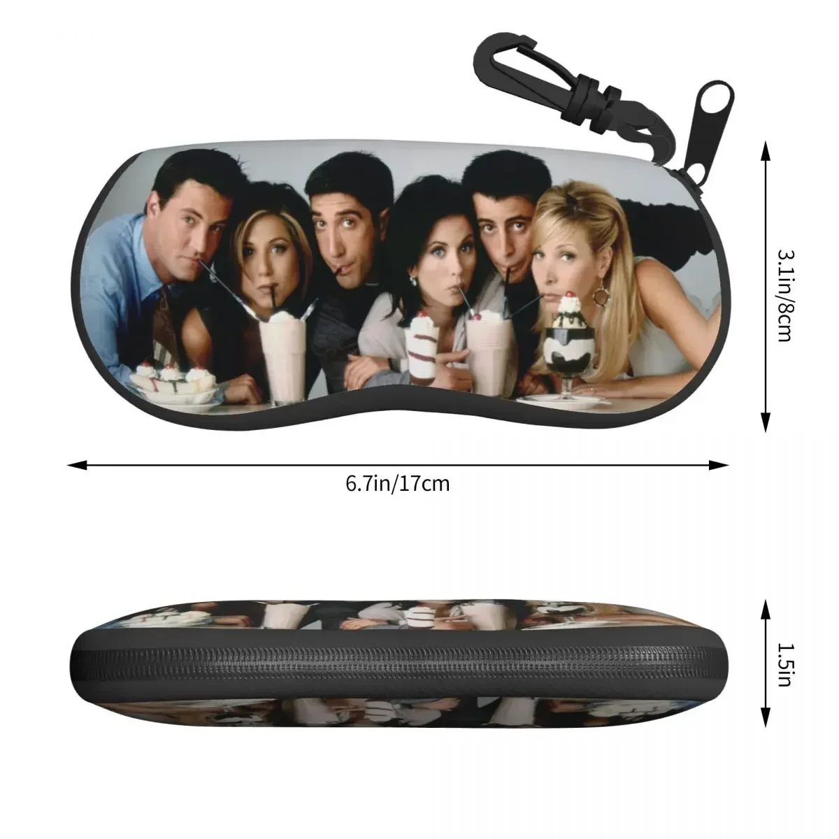 Classic Friends Funny Meme Sunglasses Soft Case Neoprene Zipper TV Show Shell Eyeglass Case Custom Protective Box For Glasses