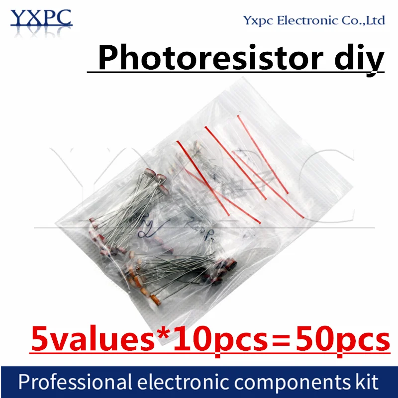 

5values*10pcs=50pcs LDR Photoresistor diy kit GL5506 GL5516 GL5528 GL5537 GL5539