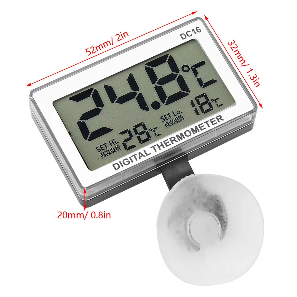 Termometro digitale LCD Strumento di misurazione della temperatura impermeabile Sonda integrata wireless Accessori per acquari per acquari 0 ℃ -37 ℃