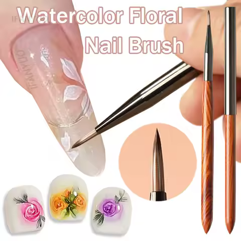 Soft Nylon Wood Handle Watercolor Nail Brush Nail Art Liner Brush Stripes Grid Flower Butterfly Painting Drawing Manicure Tool