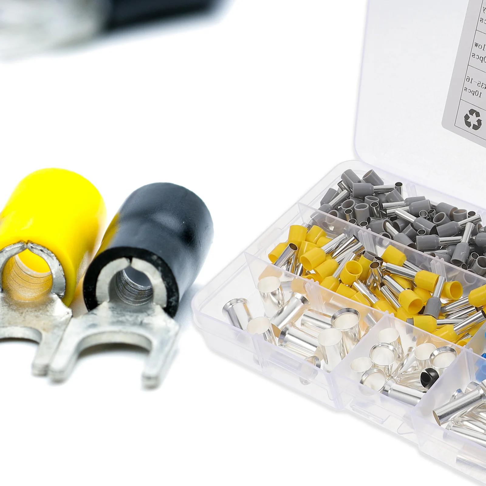 

390Pcs Wire Ferrules Copper Crimp Terminal Kit Insulated Cable Ends 2-16 Awg Electrical Wire Connectors Cord End Terminals