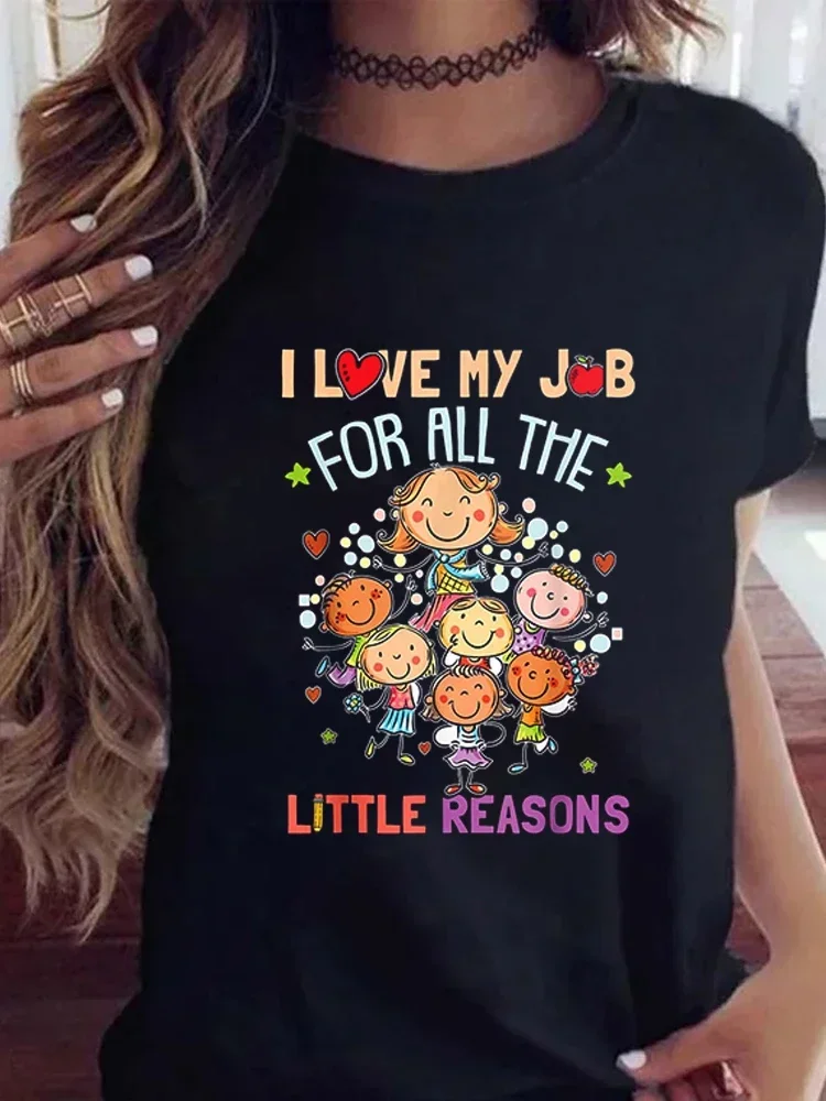 Grafiken Casual Shirts Sommer Tops Mode Vorschule Lehrer T-Shirt Frauen Alle Sommer Kurzarm Harajuku Streetwear