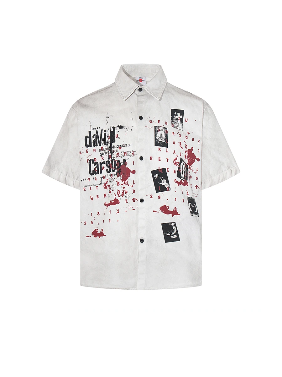 

Street Sle fiti Print ort Sve Loose Fit Cotton irt ex Casual Summer Faion irt TR BRUIFT American a...