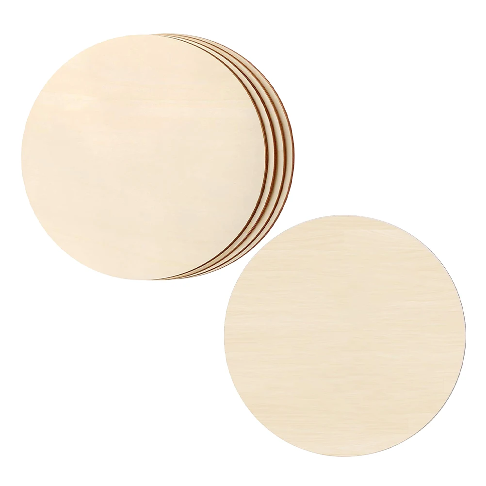 

5pcs Unfinished Circles For Crafts Round Wooden Slices Blank Diy Craft Boards Natural Wood Rounds Bulk Rustic Wall Hanging