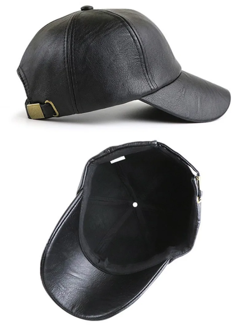 Leather Baseball Cap Men Fashion Sports Caps Army Military Hat Man Baseball Cap British Vintage Cowhide Leather Hats