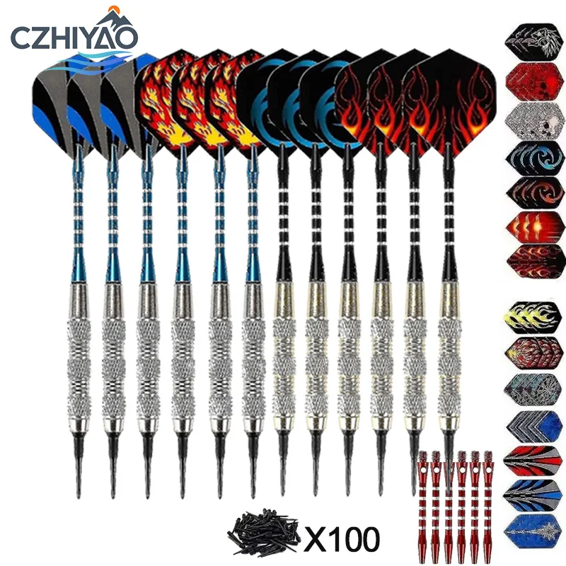 

CZHIYAO 12pcs Dart Set with 18g Soft Tip Darts,Suitable for Dart Boards, Competition/Casual Play,Threading,Soft Tip Technology