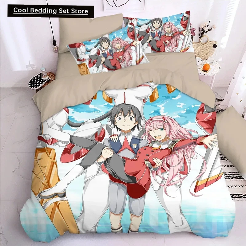 

Darling In The Frank XX Bedding Sets Japan Anime Game Figure 3D Printed Duvet Cover Sets Twin Queen King Single Size Bedclothes