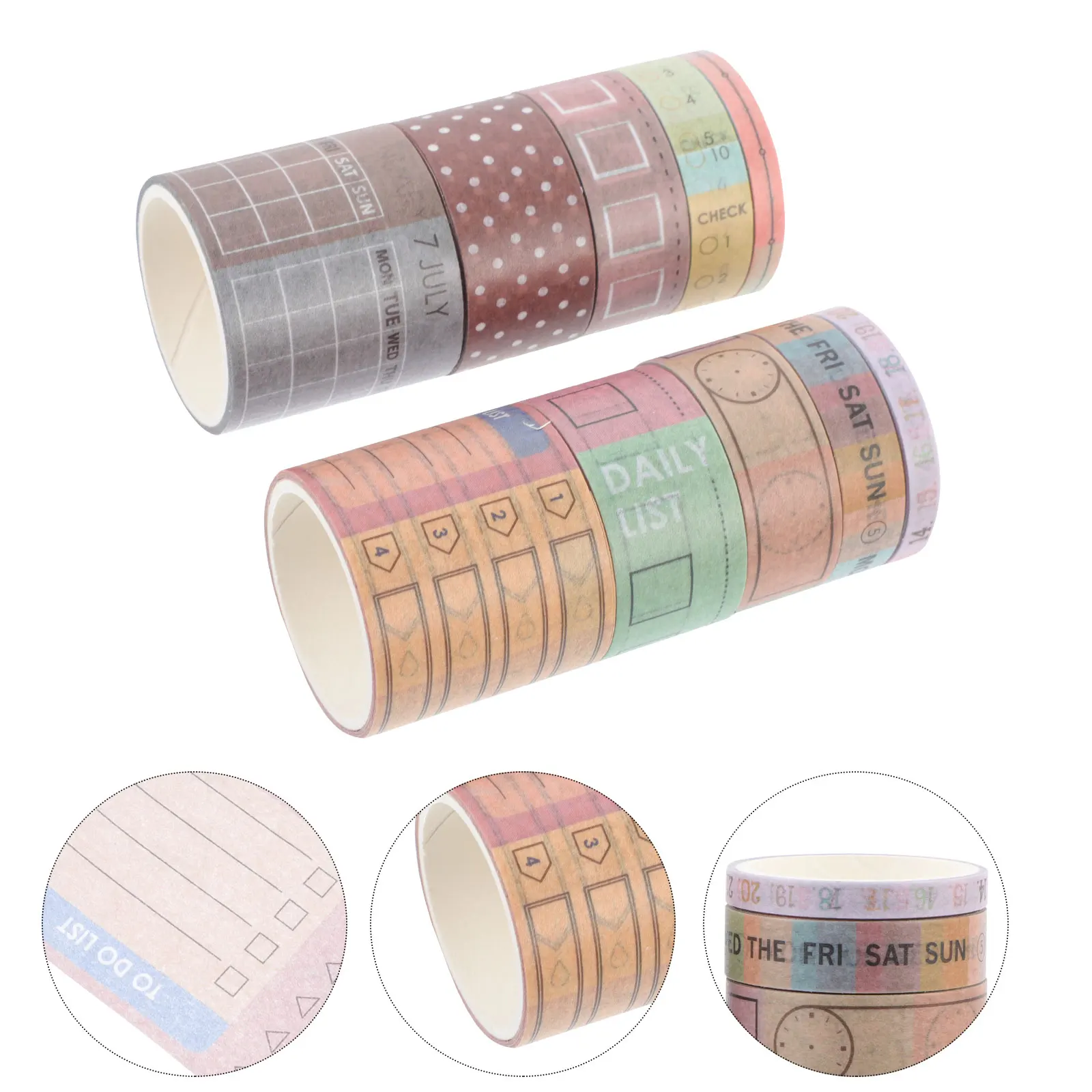 

10 Rolls Washi Tape Set DIY Calendar Scrapbook Writable Paper Month Sticker Date Planner Man