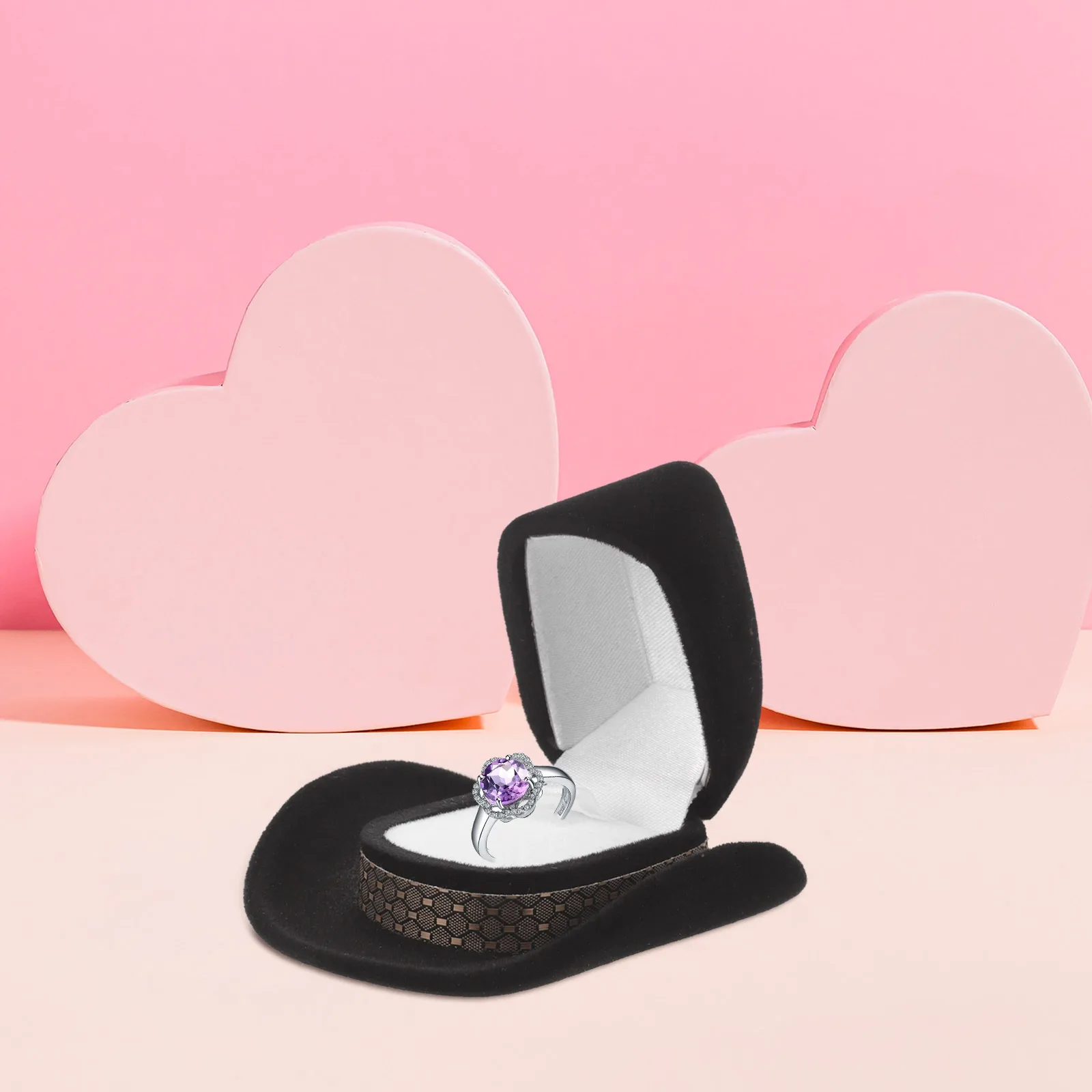

Cowboy Hat Jewelry Box Flocking Necklace Earring Storage Organizer Small Gift Case For Wedding Engagement Earring Holder