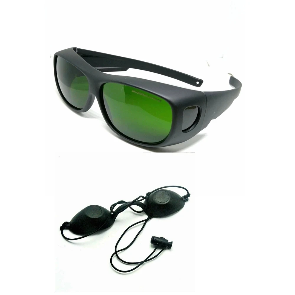 

IPL Safety Glasses 200-2000nm Laser Protection Goggles + Eeypatch Black For Clients