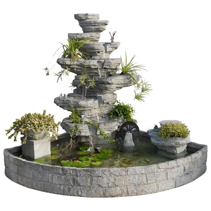 

Garden courtyard rockery flowing water fountain landscaping fish pool balcony outdoor pool circulating water lucky ornament