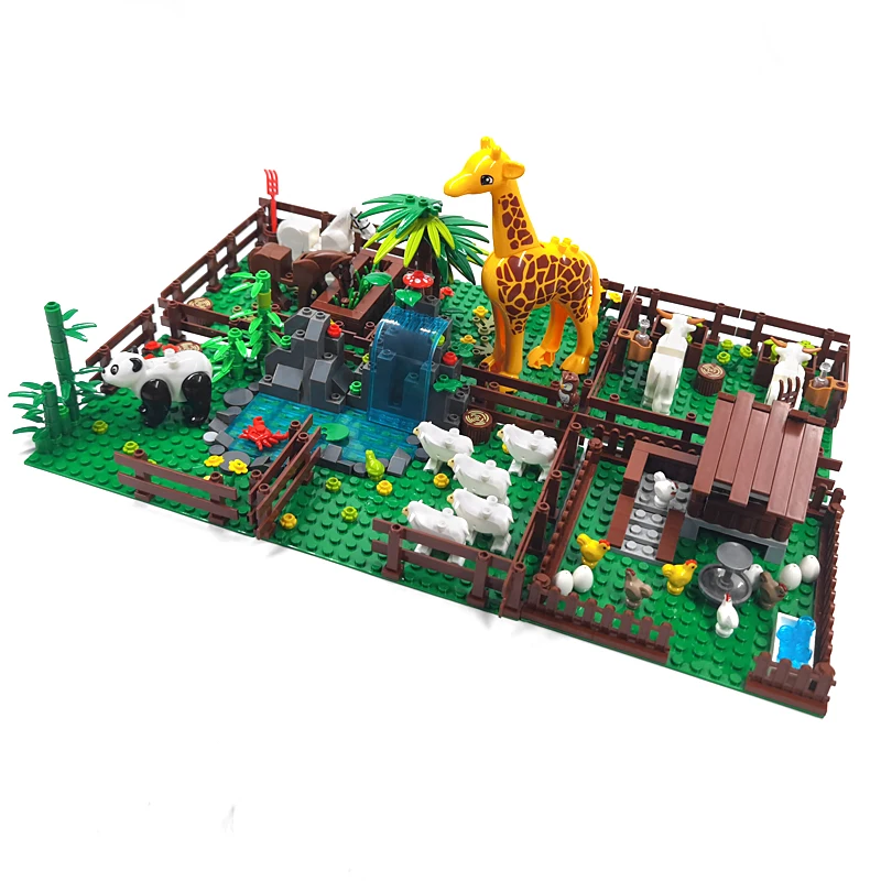 

Creator City Farm Building Blocks Animals Set Pigpen Doghouse Henhouse Pig Dog Toys For Children Countryside City Bricks Model