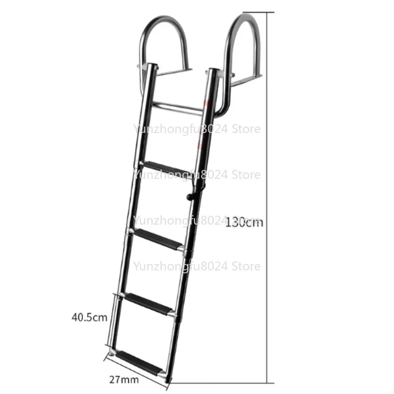 

NEW 3/4-step Boat Ladder Stainless Steel Boarding Telescopic Ladder Sliding Folding Swimming Ladder with Step Handrail