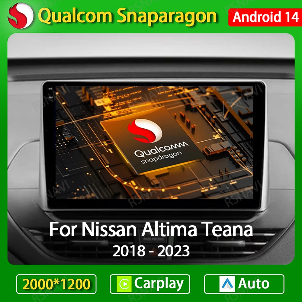 

Автомобильное радио Android 14 для Nissan Altima Teana 2018-2023 Carplay Auto GPS NAVI Мультимедийный стерео видеоплеер 4G WIFI QLED 2DIN