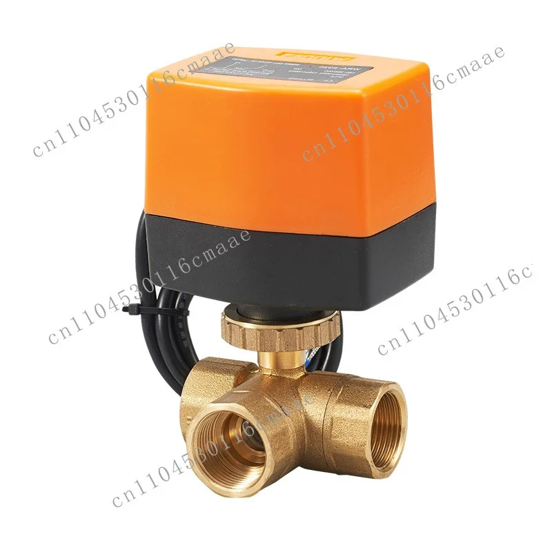 WRA-6302 24VAC 3 Wires Electric Actuator 3 Way Ball Valve Motor Operated Brass Valves Motorized Flow Control Ball Valve