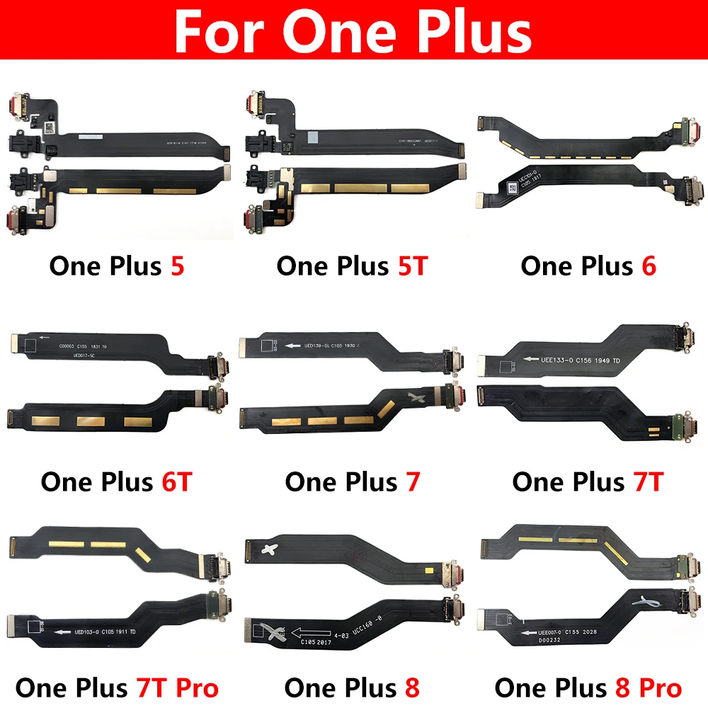 USB Charging Port Dock Connector Flex Cable For Oneplus 5 5T 6 7 7T 8 8T 9 Pro 9R Nord N10 5G Type C USB Dock Charger Flex