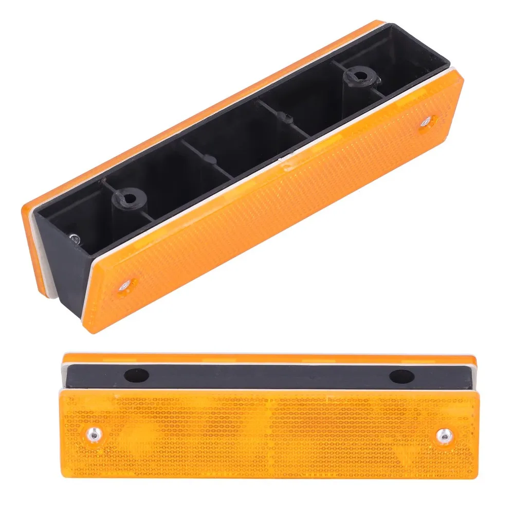 2pcs-durable-orange-reflective-road-plastic-highlight-stud-marker-compact-rectangle-highway-traffic-warning-facilities