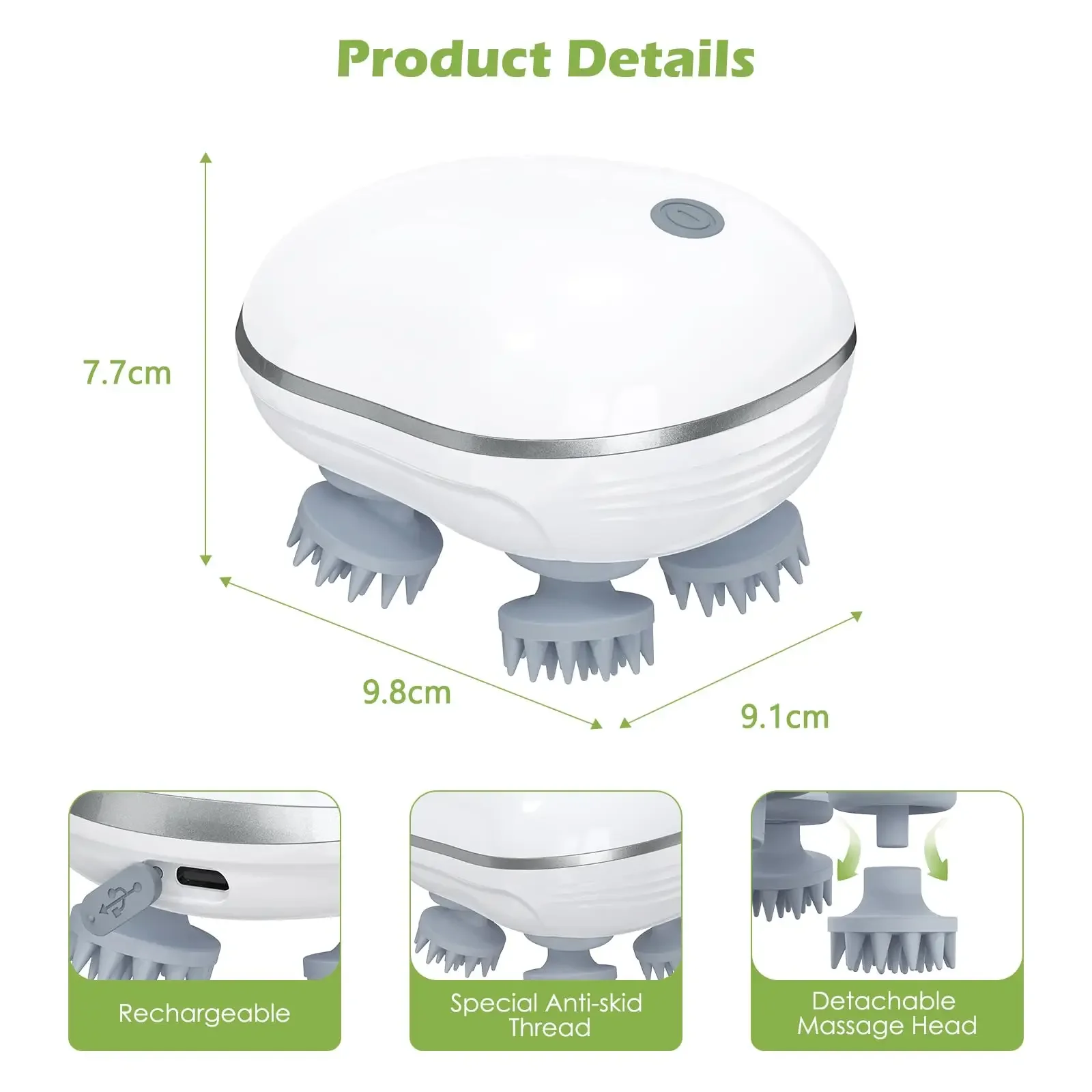 Electric Head Massager Scalp Relax Vibration Scalp Massager Kneading  Rechargeable Head Massage Machine Women/Men/Dog/Kitten - AliExpress 66