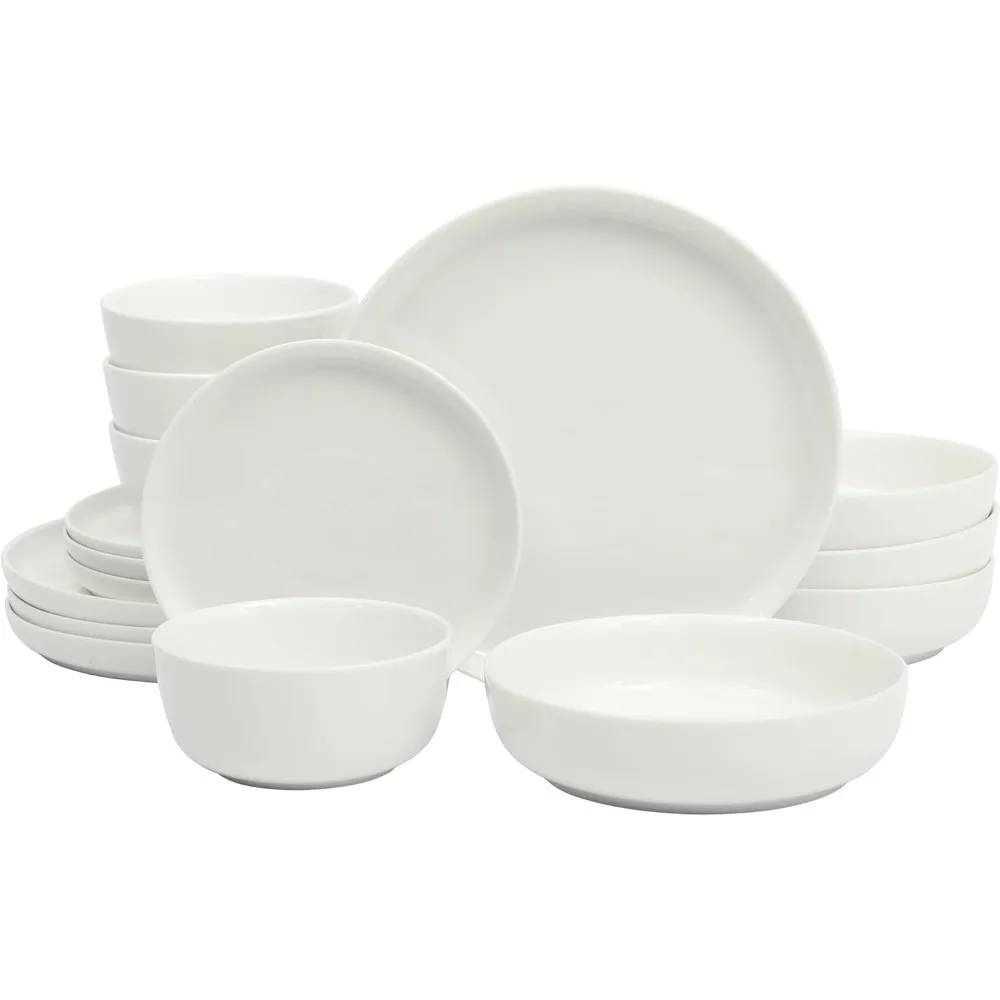 

Gibson Home Oslo Collection - 4-Person Porcelain Dinnerware Set with Chip and Scratch Resistance (16 Pieces), Including Ceramic