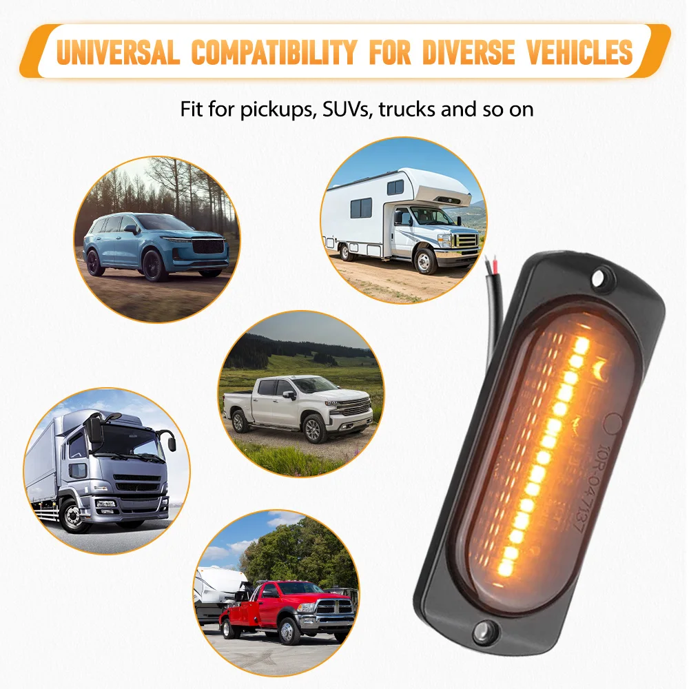 2 uds 12V-24V 15 LED luz de posición lateral lámpara de advertencia para camiones, SUV, camiones, vehículos recreativos, barcos luz de señal lámpara piloto