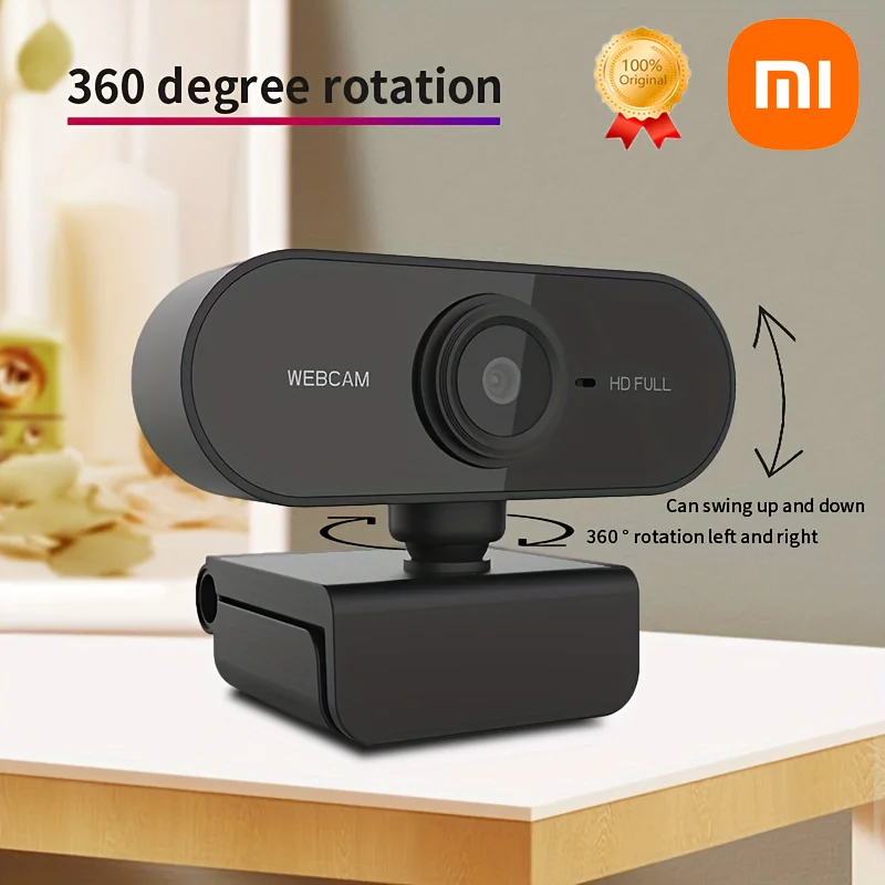 Xiaomi-Webcam 1080P, cours en ligne, caméra avec microphone, prise USB, pour PC, Mac, ordinateur portable, bureau, appels vidéo en direct, mini caméra de travail