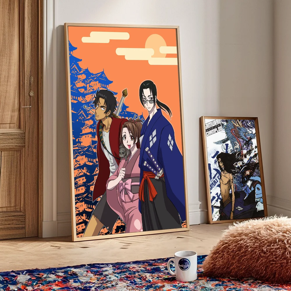 Samurai Champloo Classic Movie Self-adhesive Art Poster Waterproof Paper Sticker Coffee House Bar Posters Wall Stickers