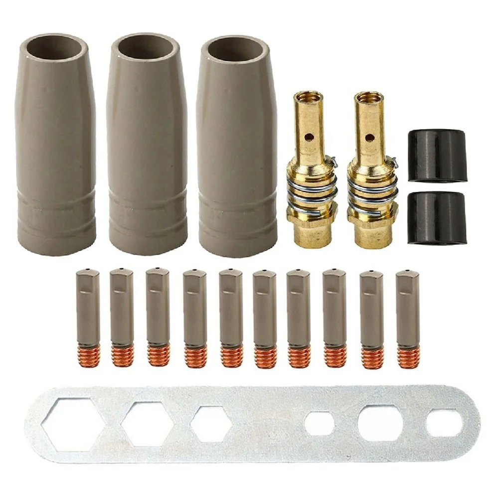 18PCS Copper Airless Spray Nozzle Kit for 15AK For Protection Cups Featuring 0.6mm Tips Slag Resistant Heat Resistant Design
