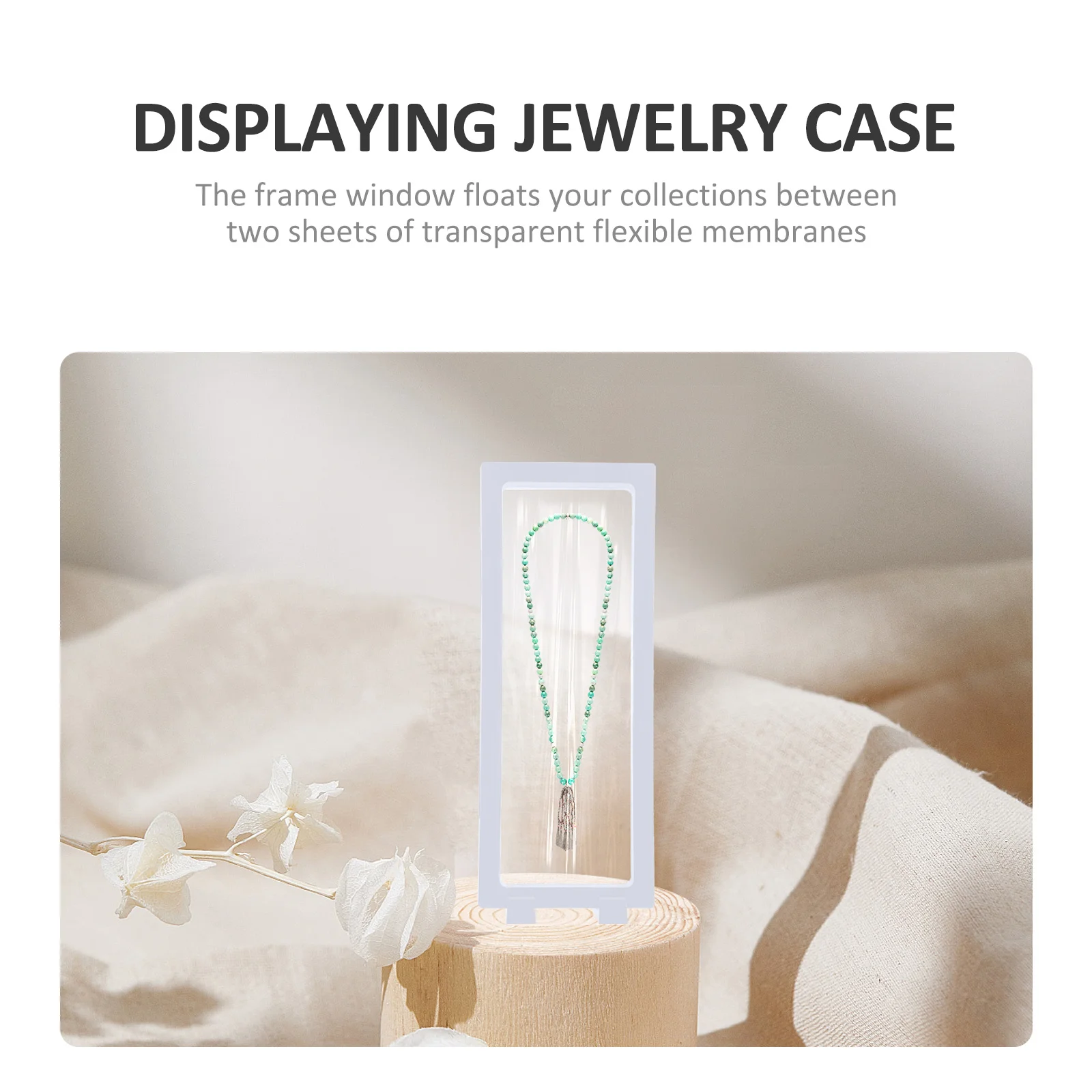 6Sets Transparent Floating Jewelry Display Boxes Durable Ring Storage Organizer Case Stand for Jewelry