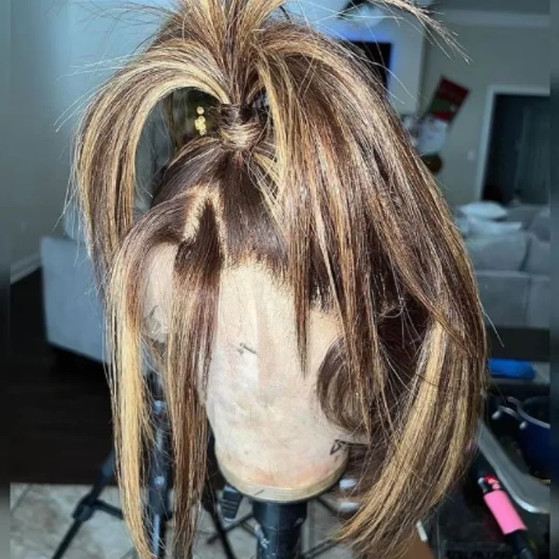 غلويليس لينة تسليط الضوء على براون مستقيم 5x5 قاعدة الحرير باروكة من شعر طبيعي يهودي شعر الطفل HD الدانتيل الشعر الأوروبي قبل قطعها