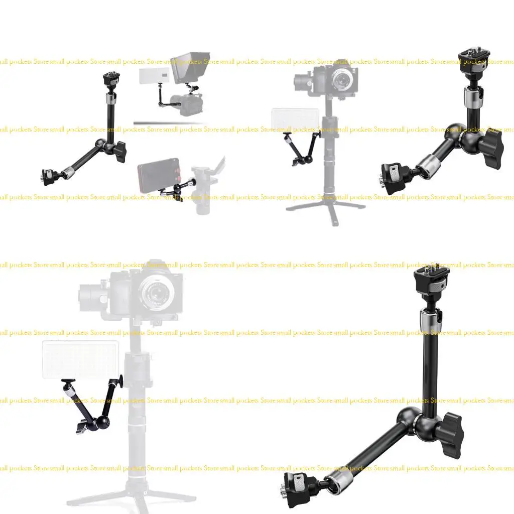 R1WD 7inch/11inch Arm Support 1/4inch Screw Retractable Pin for Monitors Video Light Smartphone Action Camera