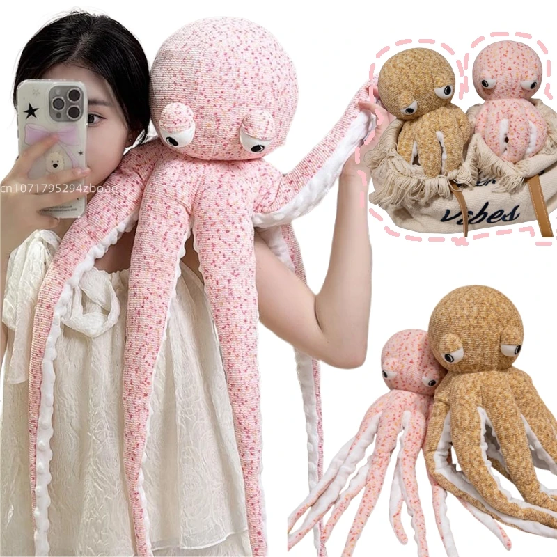 40-80cm Fun Cartoon Giant Long Legs Octopus Plush Doll Pillow Warm Hug Super Soft Yellow Pink Marine Animal Plush Toy Home Decor