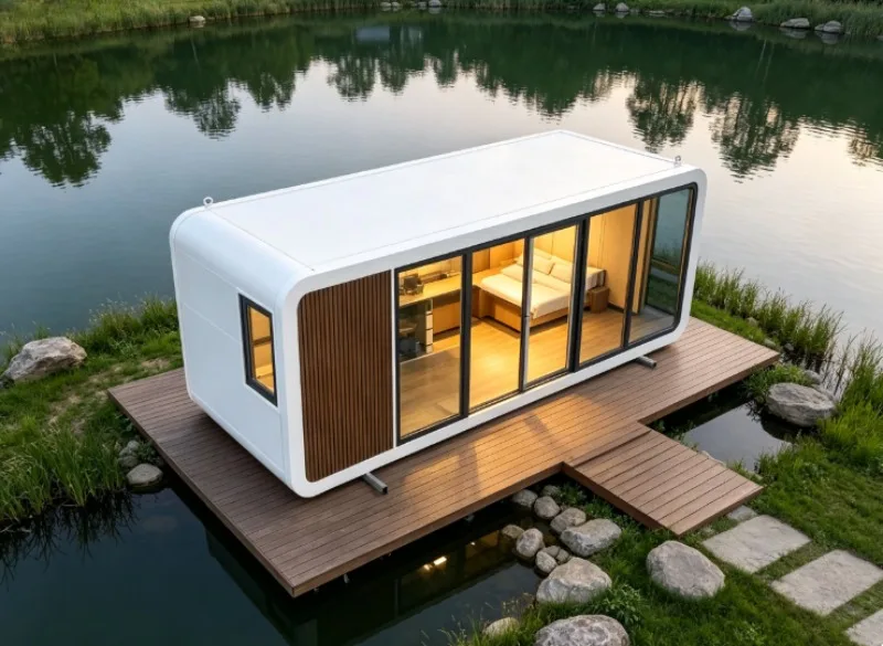 Modern Modular Steel Structure Container House, Factory-Made Apple Pod Cabin With Sandwich Panel For Capsule Bedroom Use