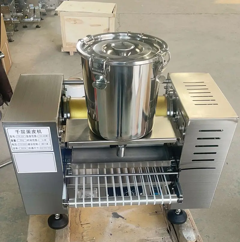 Crepe Cake Base Maker Automatic Continuous Mille Crepe Cake Durian Mille-Feuille Pastry Press Maker Machine
