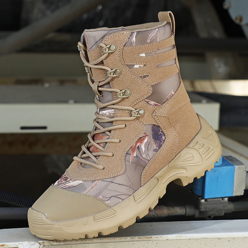 

Men Tactical Boots Waterproof Hiking Shoes Non-slip Outdoor Combat Training Boots Lace Up Men's Climbing Hunting Sneaker Boots
