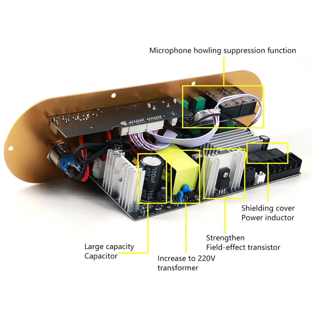 D900 Bluetooth 5.0 Amplifier Board 50W+50W+100W 2.1 Channel HiFi Subwoofer Audio AMP for Outdoors Car Home Karaoke DIY Speakers
